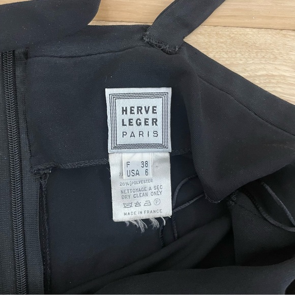 Herve Leger Jumpsuit Flare Black Size 6 - Picture 4 of 5